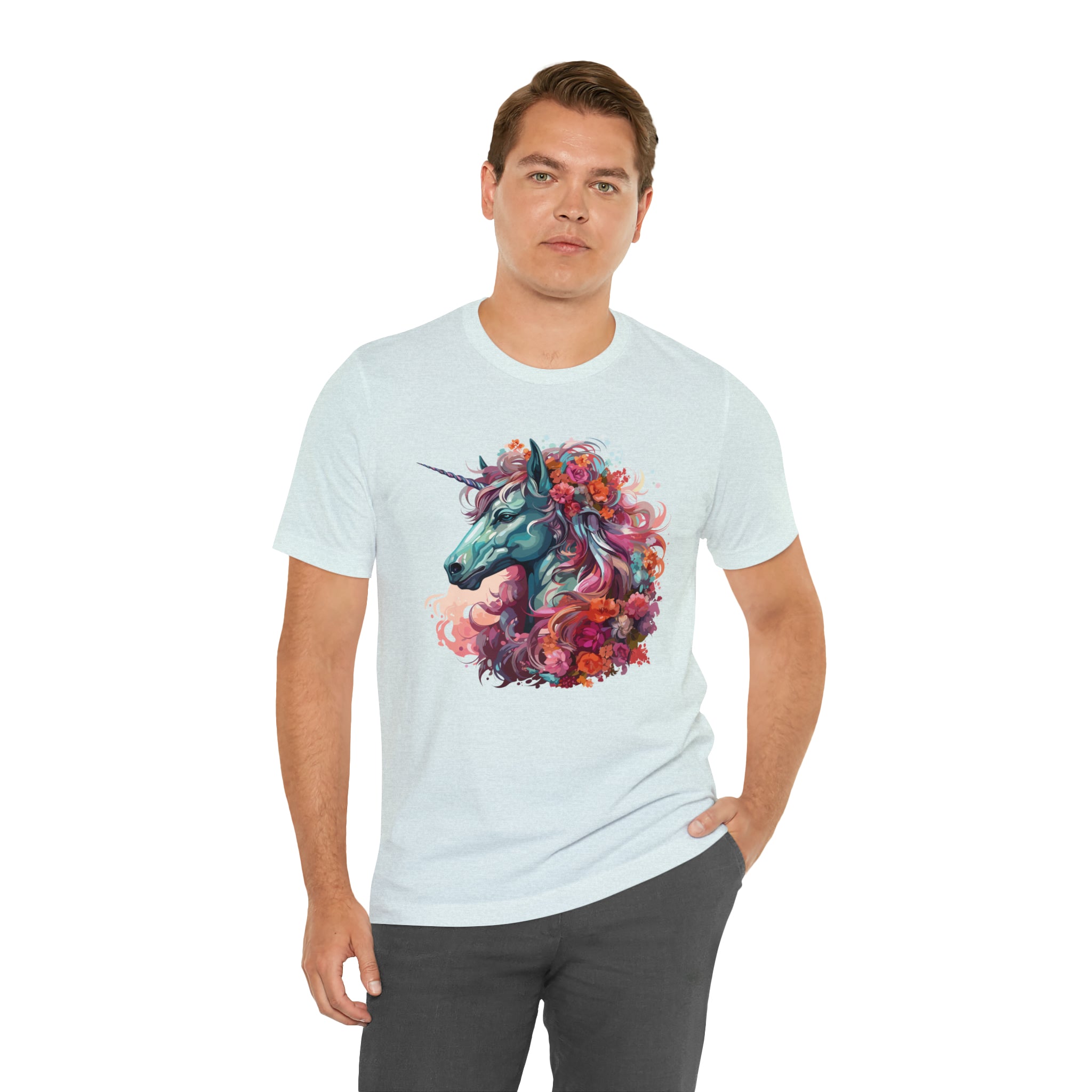 Unisex Unicorn Flowers T Shirt   