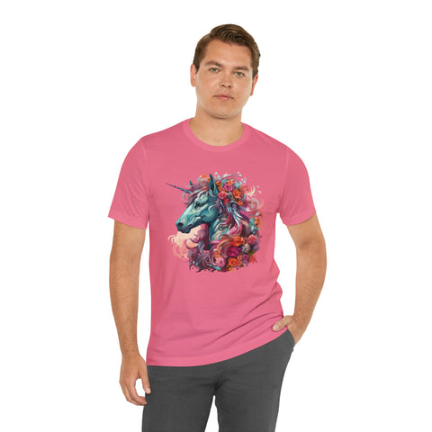 Unisex Unicorn Flowers T Shirt   