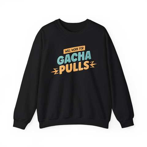 Unisex Will Work for Gacha Pulls Sweatshirt S Black 