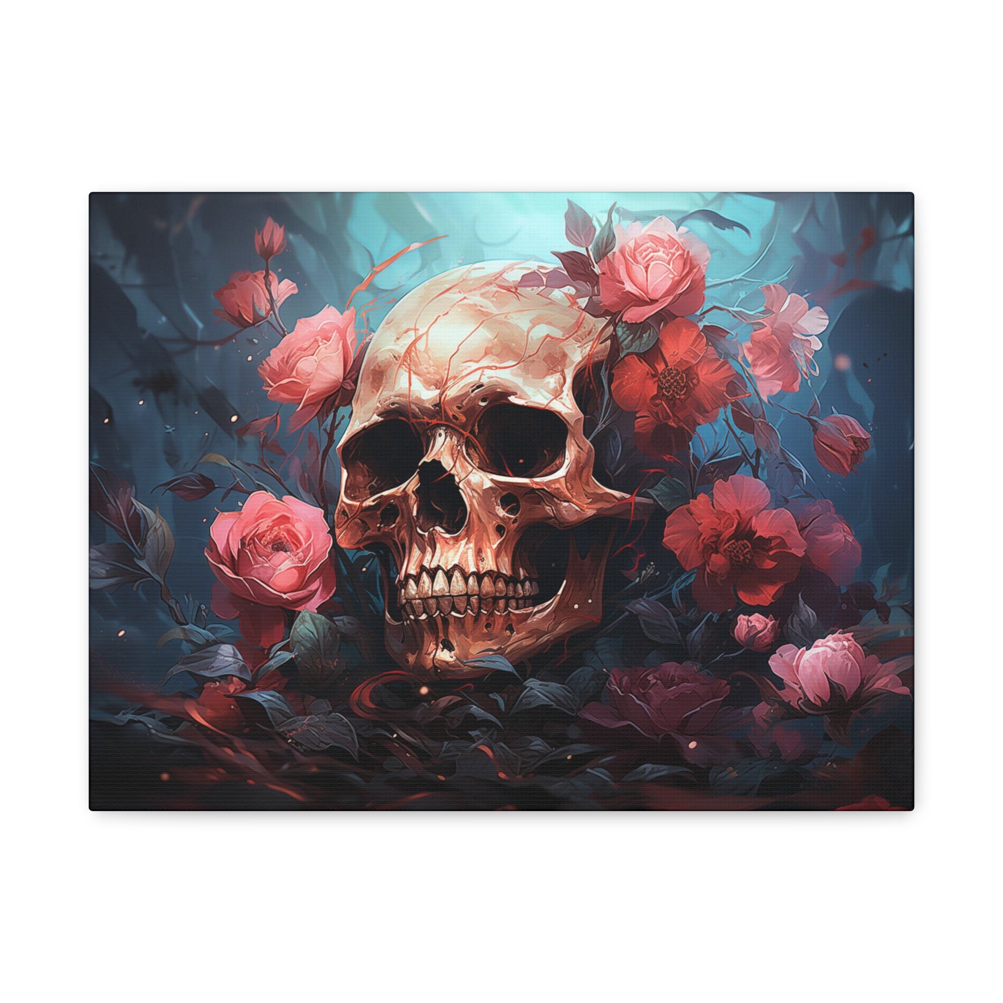 Skull & Roses Wall Art 16″ x 12″ 1.25" 