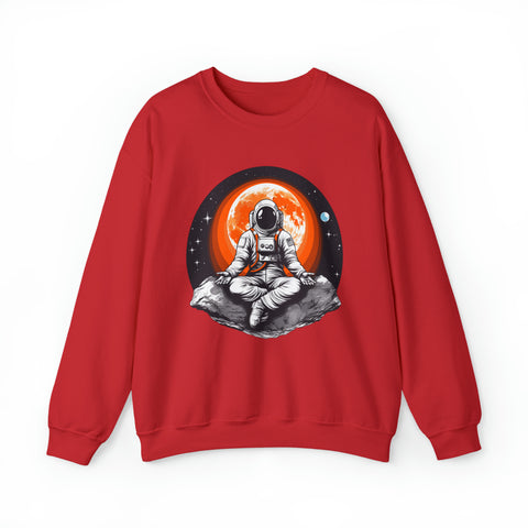 Unisex Meditating Astronaut Sweatshirt S Red 