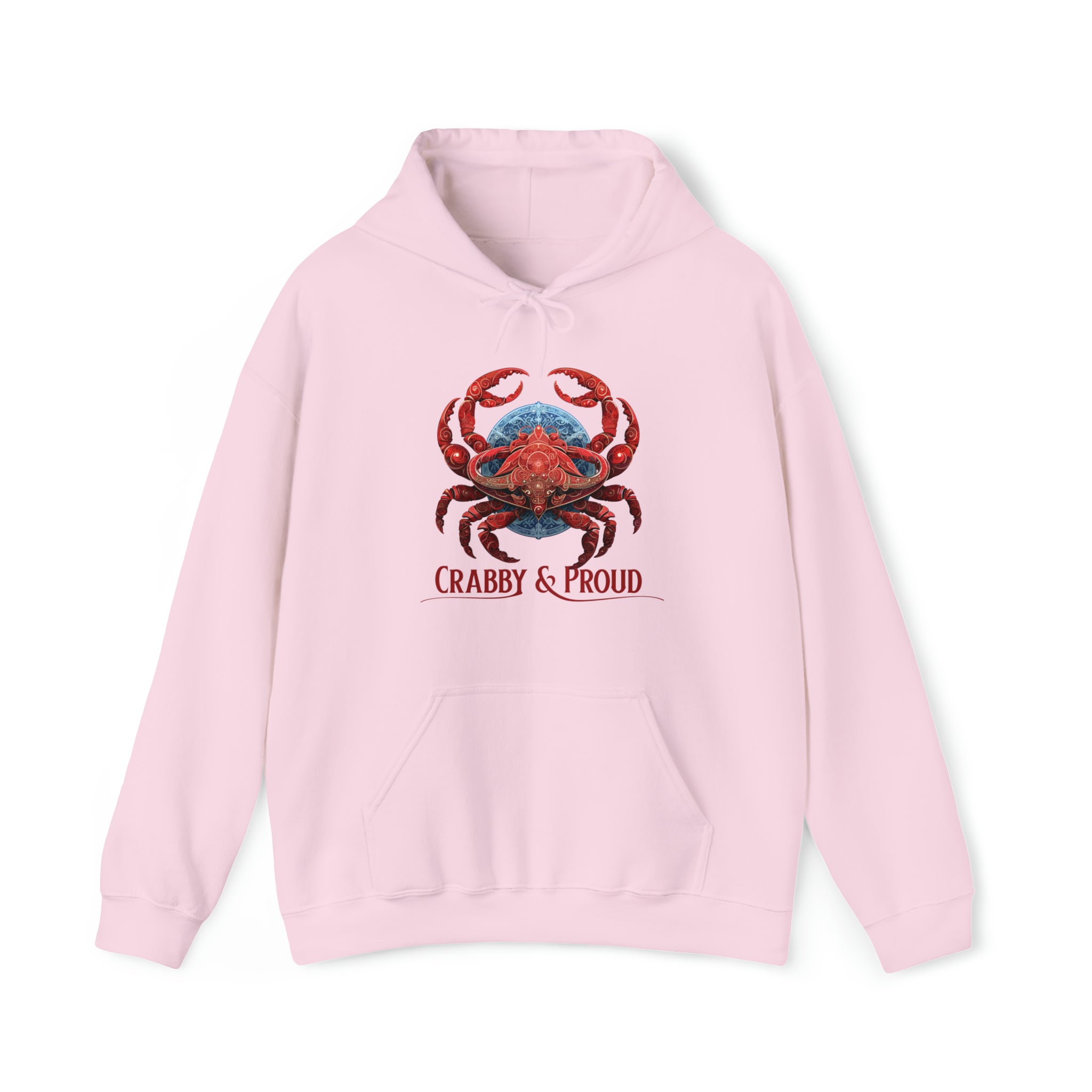 Unisex Cancer Crab Hoodie Light Pink S 