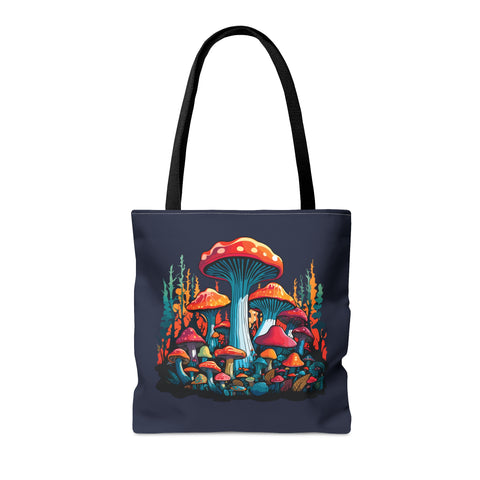 Orange Mushroom Forest Tote Bag   