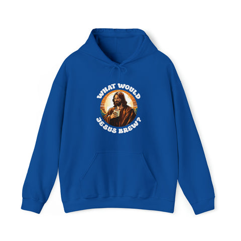 Unisex What Would Jesus Brew Coffee Hoodie Royal S 