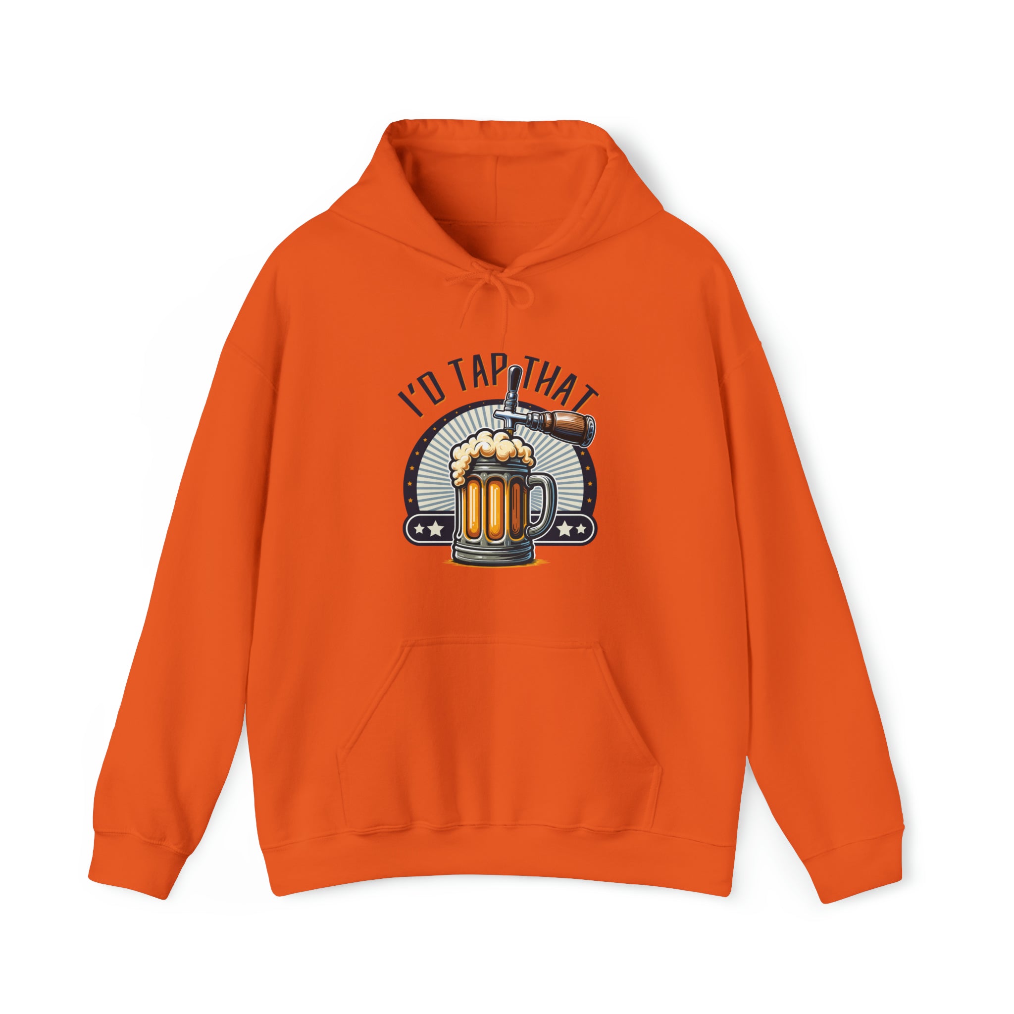 Unisex I'd Tap That Hoodie Orange S 