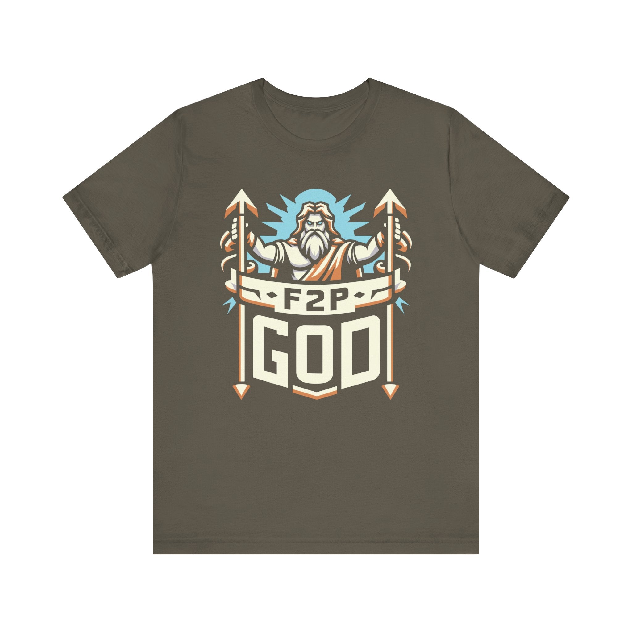 Unisex F2P God T Shirt Army S 