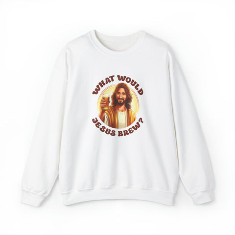 Unisex What Would Jesus Brew Beer Sweatshirt S White 