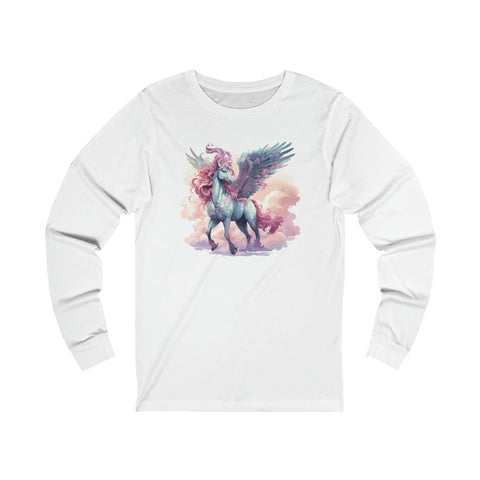 Unisex Pegasus Clouds Long Sleeve T Shirt S White 