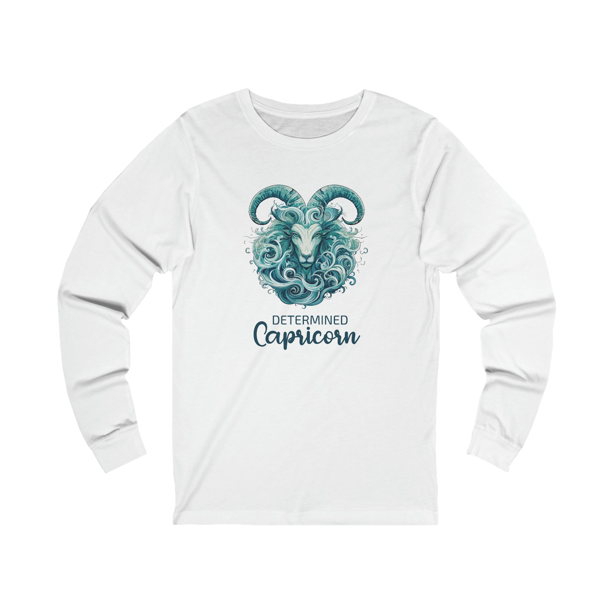 Unisex Capricorn Goat Long Sleeve T Shirt S White 