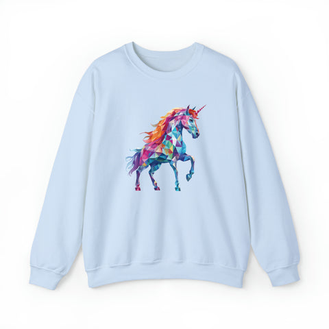 Unisex Crystallized Unicorn Sweatshirt S Light Blue 