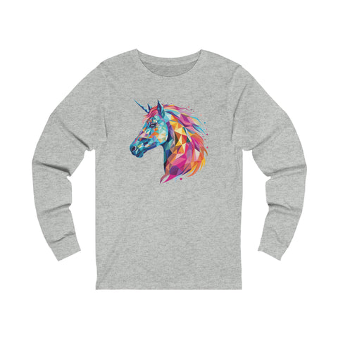 Unisex Crystallized Unicorn Mane Long Sleeve T Shirt   