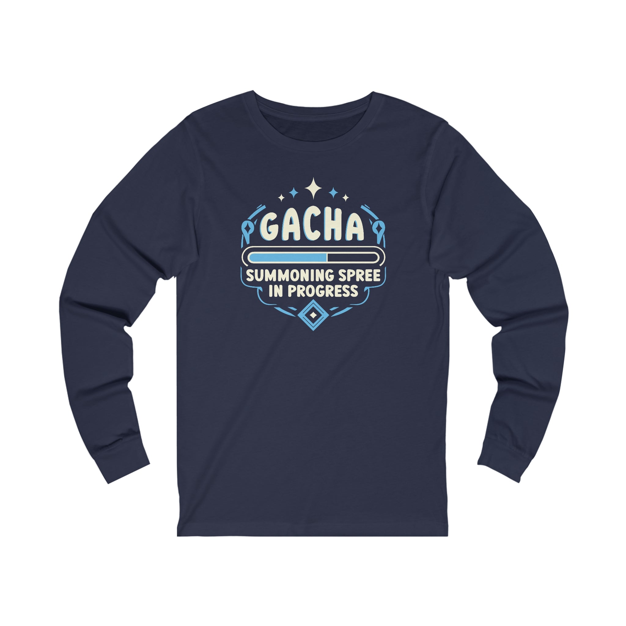 Unisex Gacha Summoning in Progress Long Sleeve T Shirt S Navy 