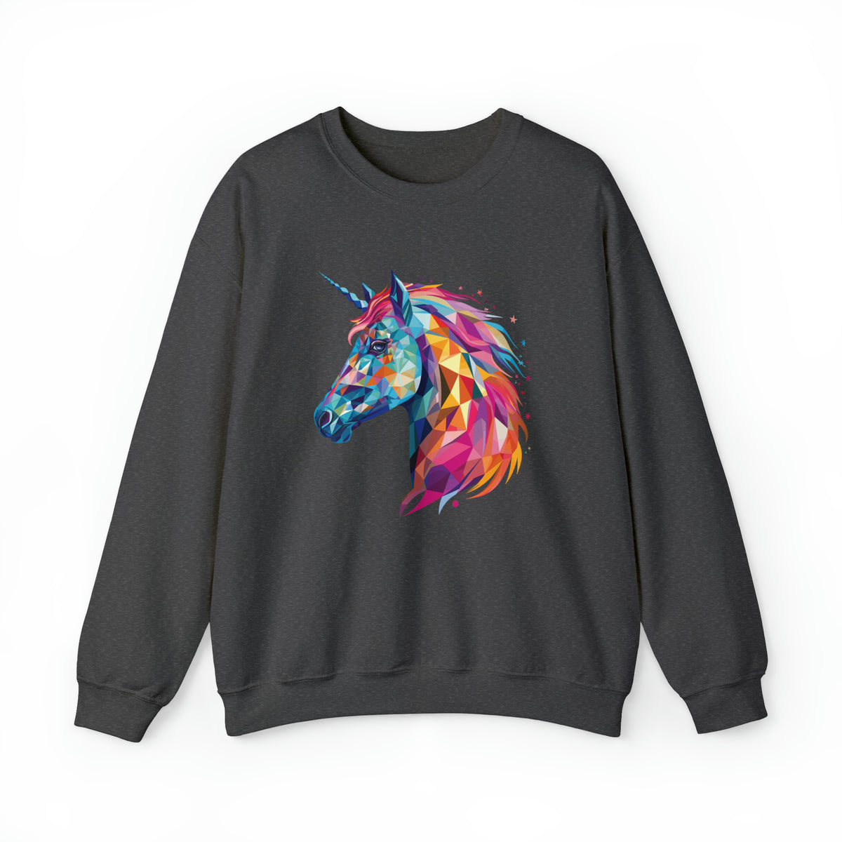 Unisex Crystallized Unicorn Mane Sweatshirt S Dark Heather 