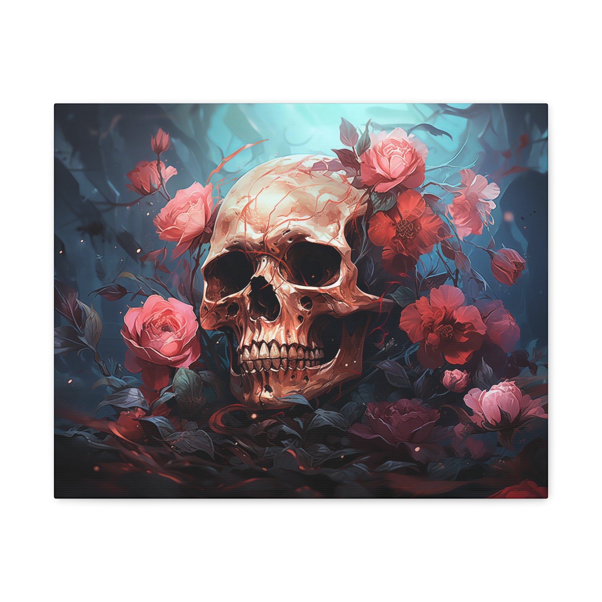 Skull & Roses Wall Art 20″ x 16″ 1.25" 