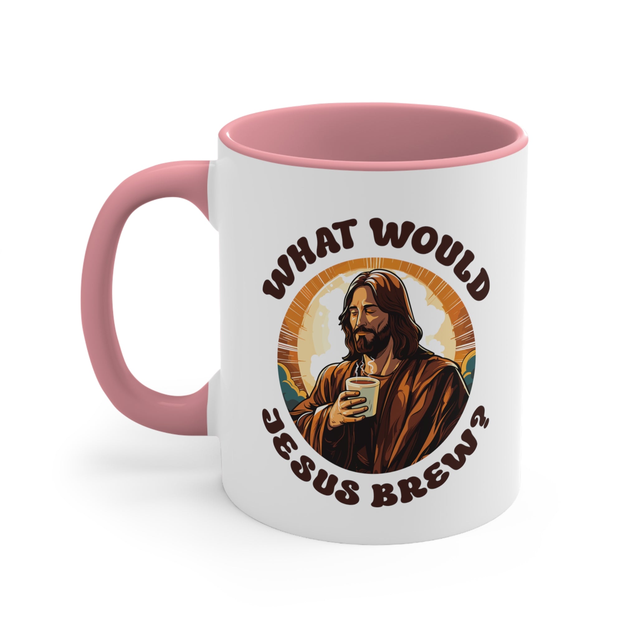 11oz What Would Jesus Brew Coffee Mug 11oz Pink 