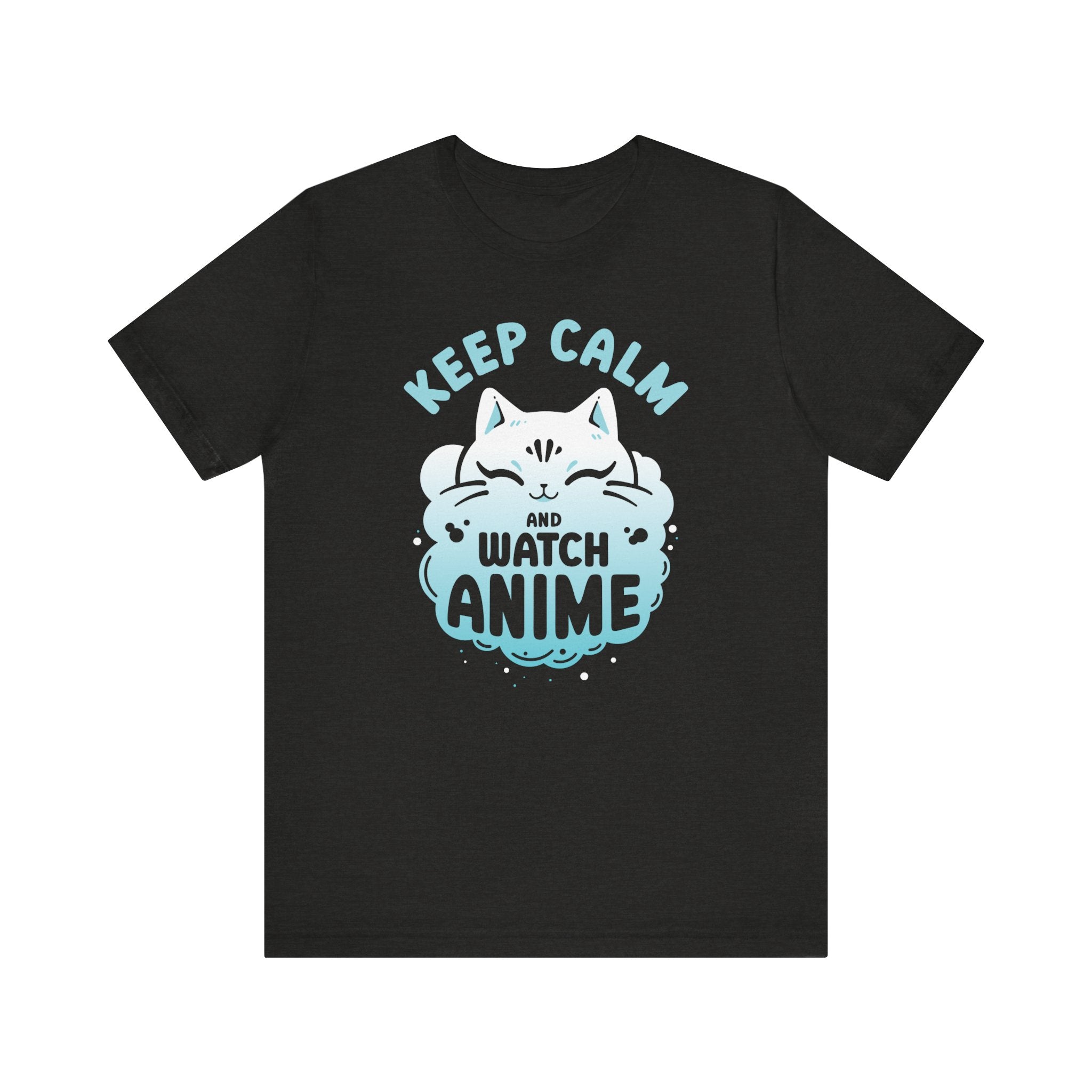 Unisex Keep Calm and Watch Anime T Shirt Black Heather S 