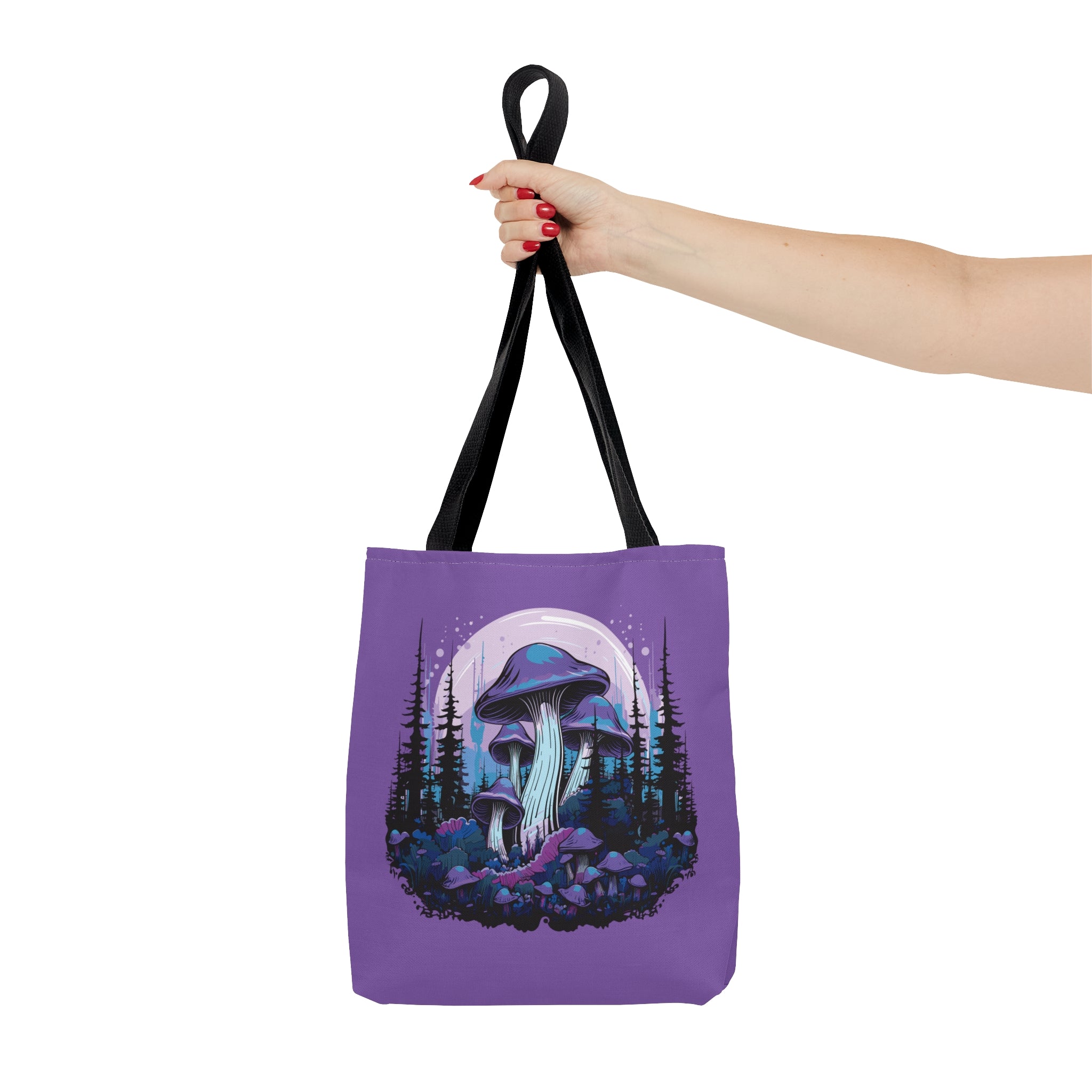 Purple Mushroom Forest Tote Bag   