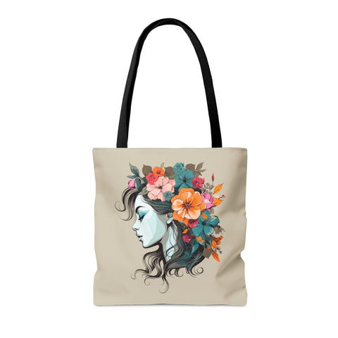 Flower Woman Tote Bag   