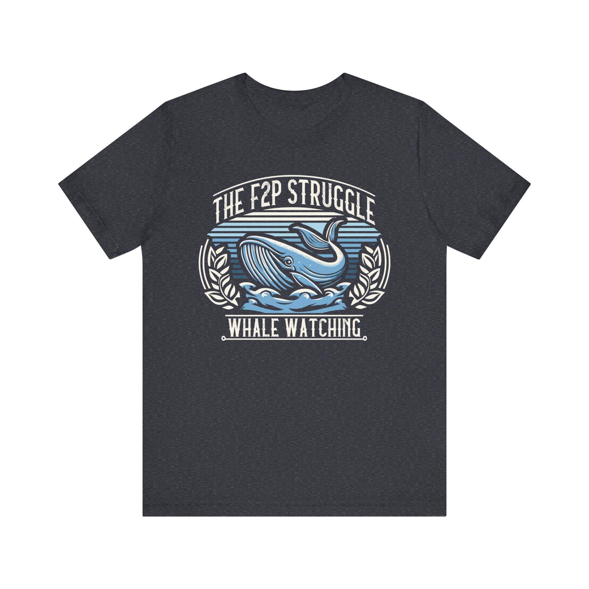 Unisex F2P Struggle Whale Watching T Shirt Heather Navy S 