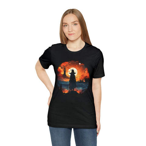 Unisex Witch Silhouette T Shirt   