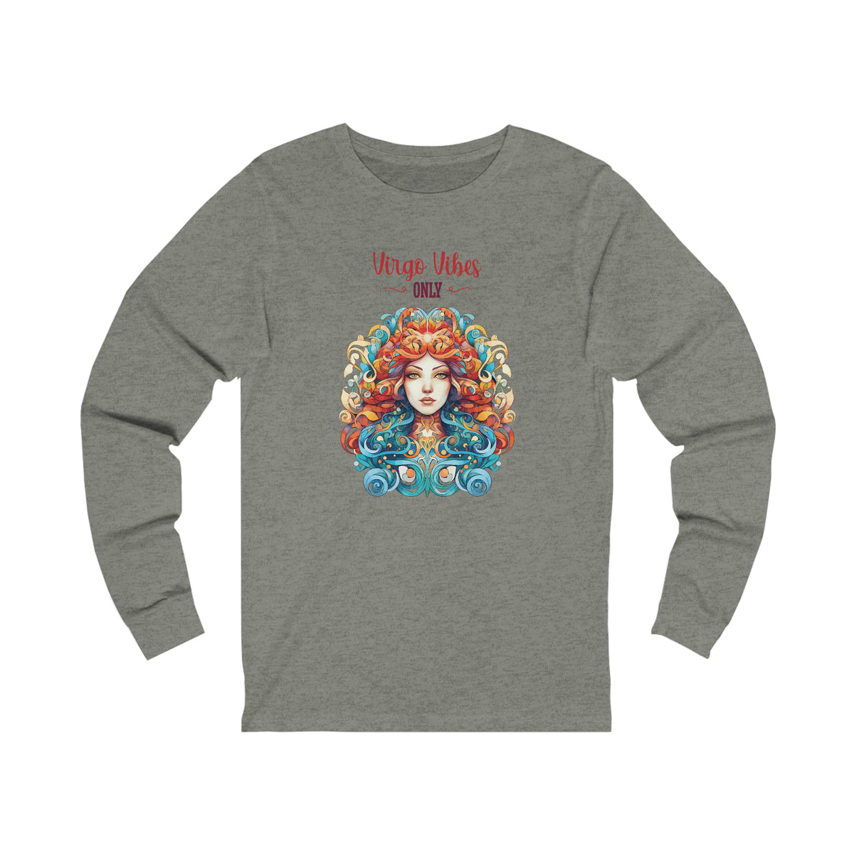 Unisex Virgo Vibes Only Long Sleeve T Shirt S Grey TriBlend 