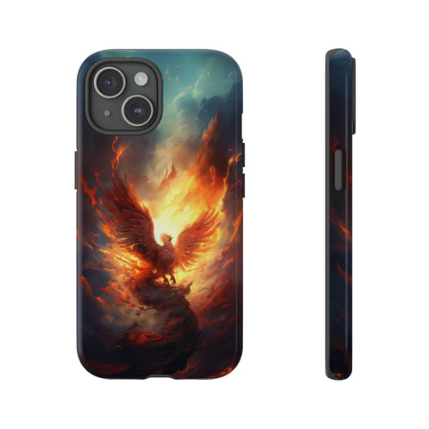 Phoenix in the Clouds Phone Case iPhone 15 Glossy 