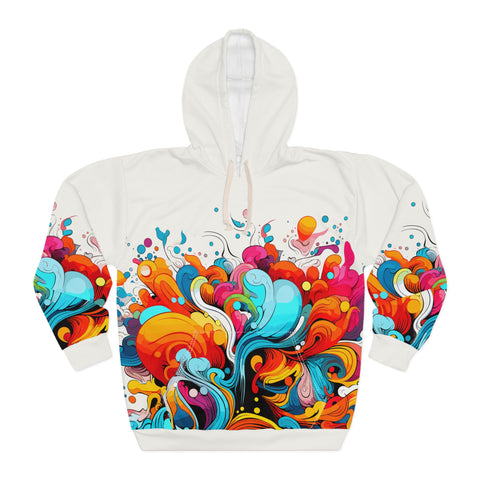 Unisex Vibrant Abstract Art All Over Print Hoodie XS  