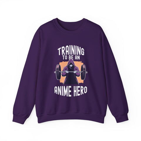 Unisex Training to be an Anime Hero Sweatshirt S Purple 