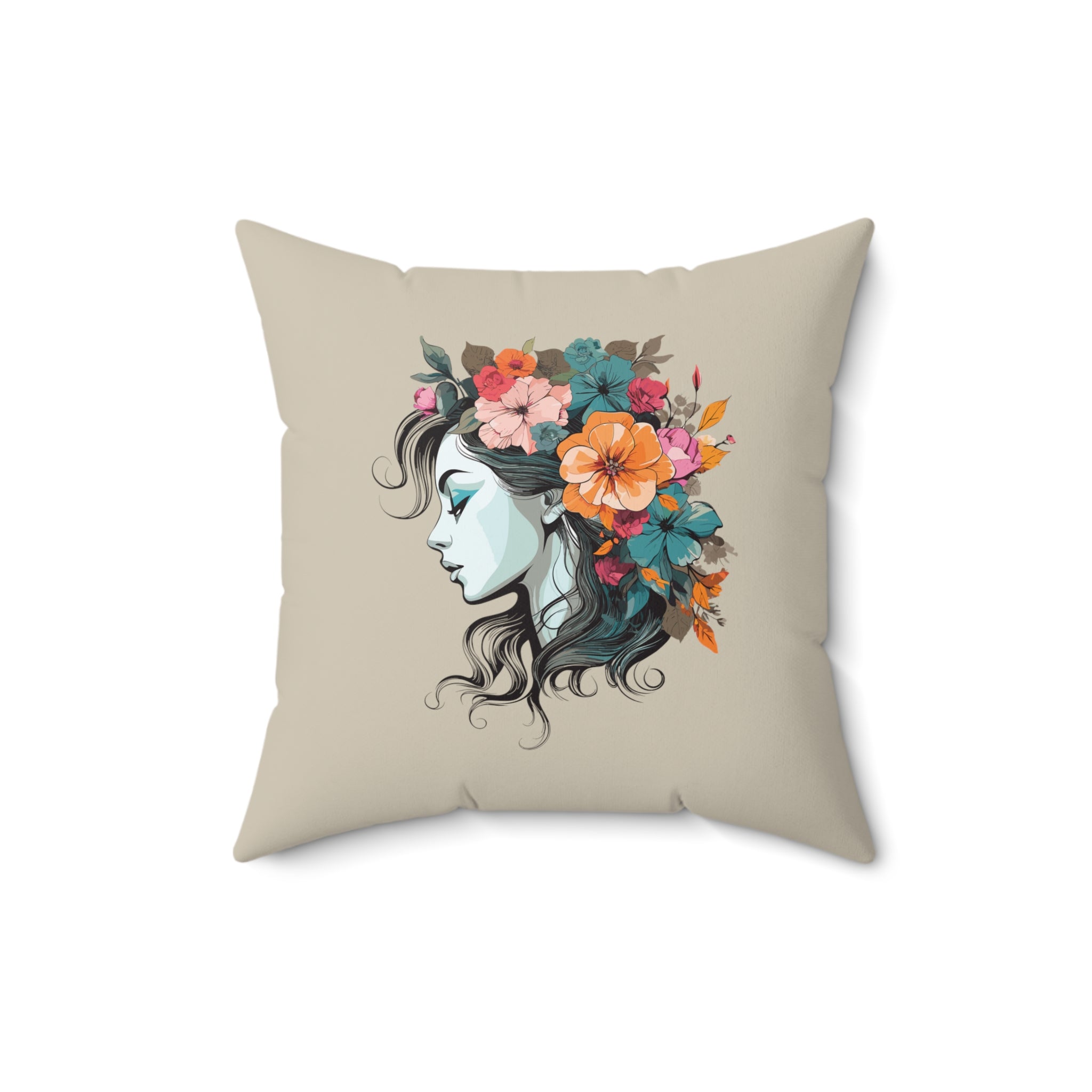 Flower Woman Pillow 16" × 16"  