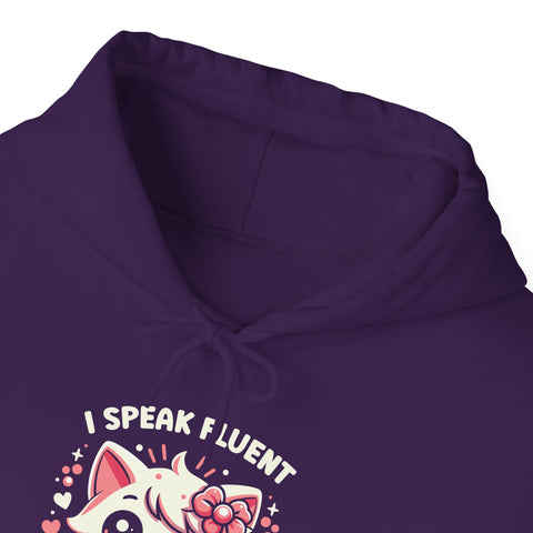 Unisex I Speak Fluent Anime Cute Cat Hoodie   