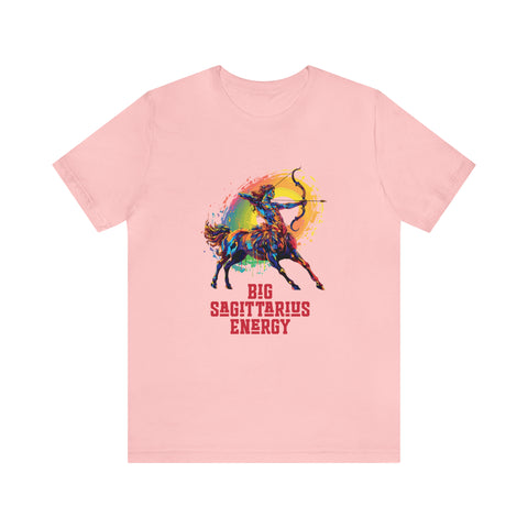 Unisex Big Sagittarius Energy T Shirt Pink S 