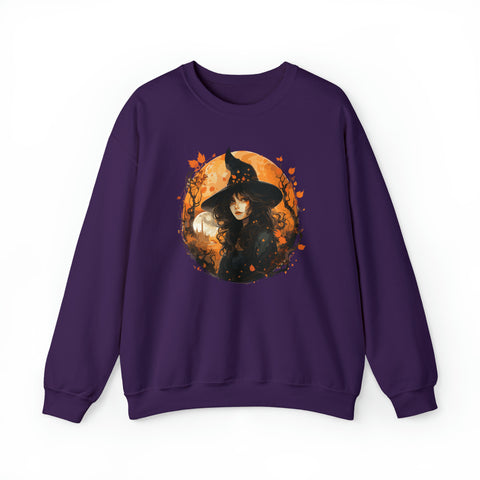 Unisex Autumn Witch Sweatshirt S Purple 