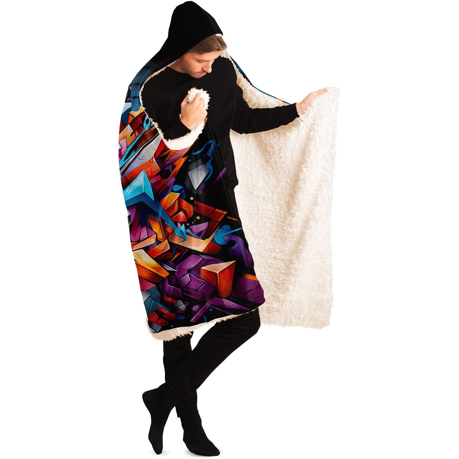 Abstract Graffiti Hooded Blanket   