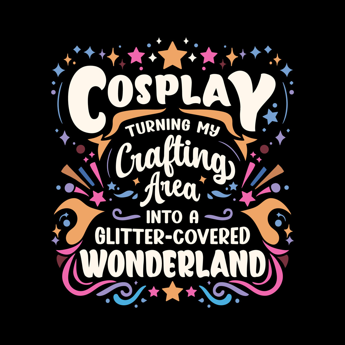 Unisex Cosplay Glitter-Covered Wonderland T Shirt   