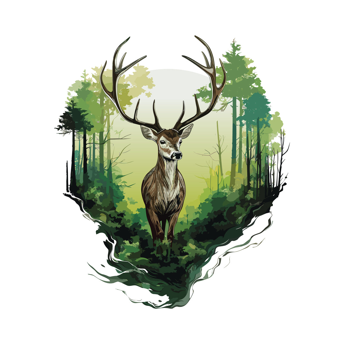 Unisex Forest Deer T Shirt   