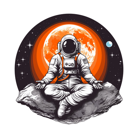 Unisex Meditating Astronaut Long Sleeve T Shirt   