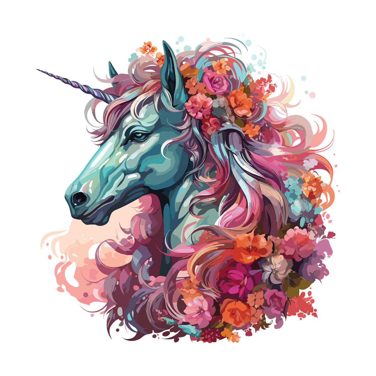 Unisex Unicorn Flowers T Shirt   